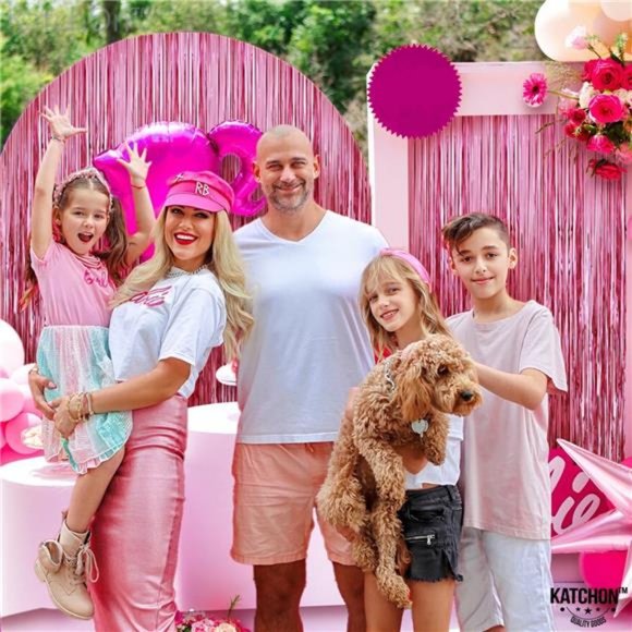 Pink Backdrop for Pink Party Decorations - XtraLarge 6.4x8 Feet, Pack of 2 - Picture 3 of 6